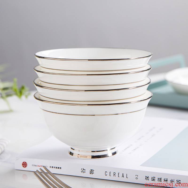 Jingdezhen ceramic white up phnom penh ipads porcelain bowl dish bowl large rainbow such as bowl soup bowl tall bowl of cutlery set