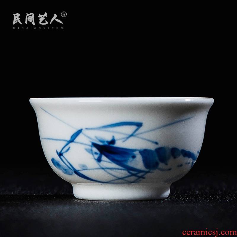 Jingdezhen ceramic tea set sample tea cup hand - made shrimp fun little cup personal cup master cup bowl kung fu tea cup