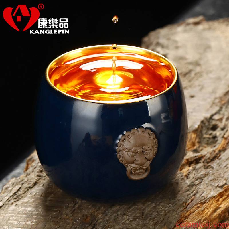 Recreational product is pure manual benevolent gold light 24 k gold 10.2 cm high 6.7 cm wide ceramic tea cup gift boxes