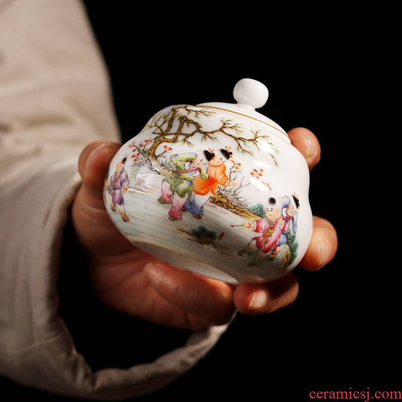 The Owl up jingdezhen high - grade hand - made tea set fine ceramic tea pot small seal pot lad gourd