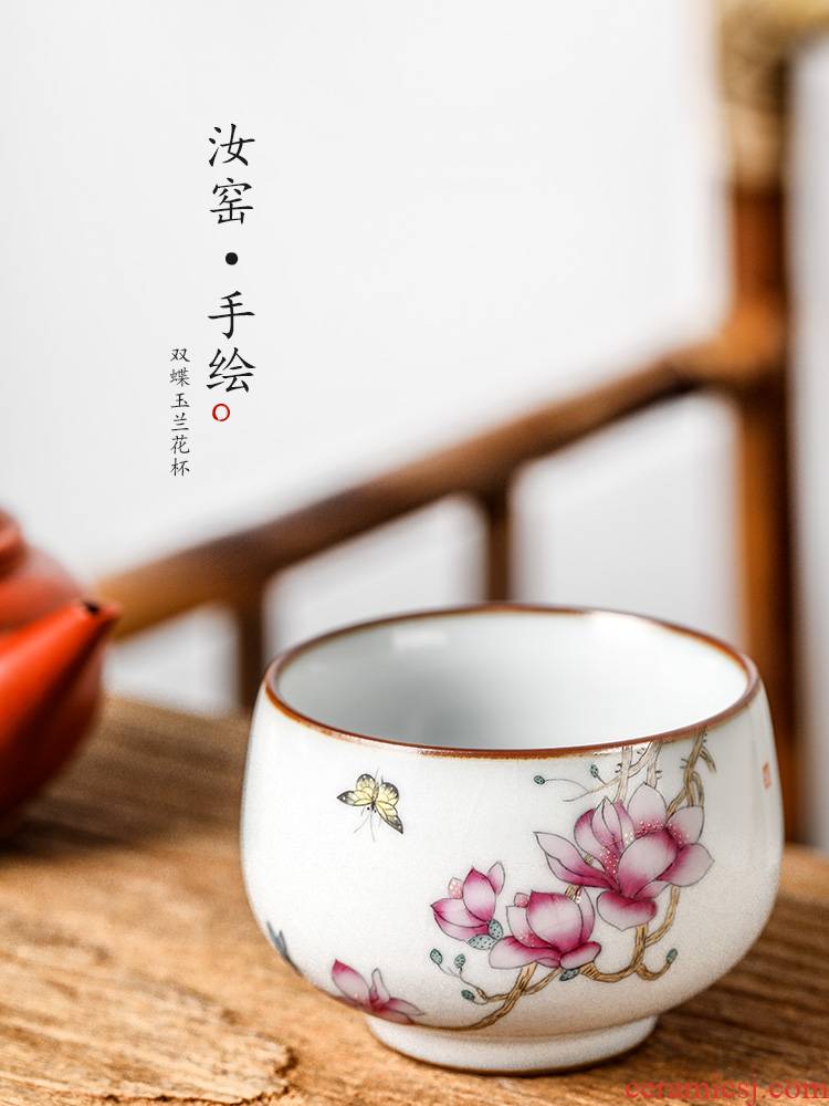 Kung fu master cup jingdezhen hand - made single CPU woman pure manual yulan your up ceramic tea sample tea cup, tea sets