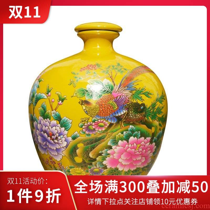 Package mail 10 jins of jingdezhen ceramic jars small expressions using jars wine colored glaze porcelain bottle wine bottle seal bottle