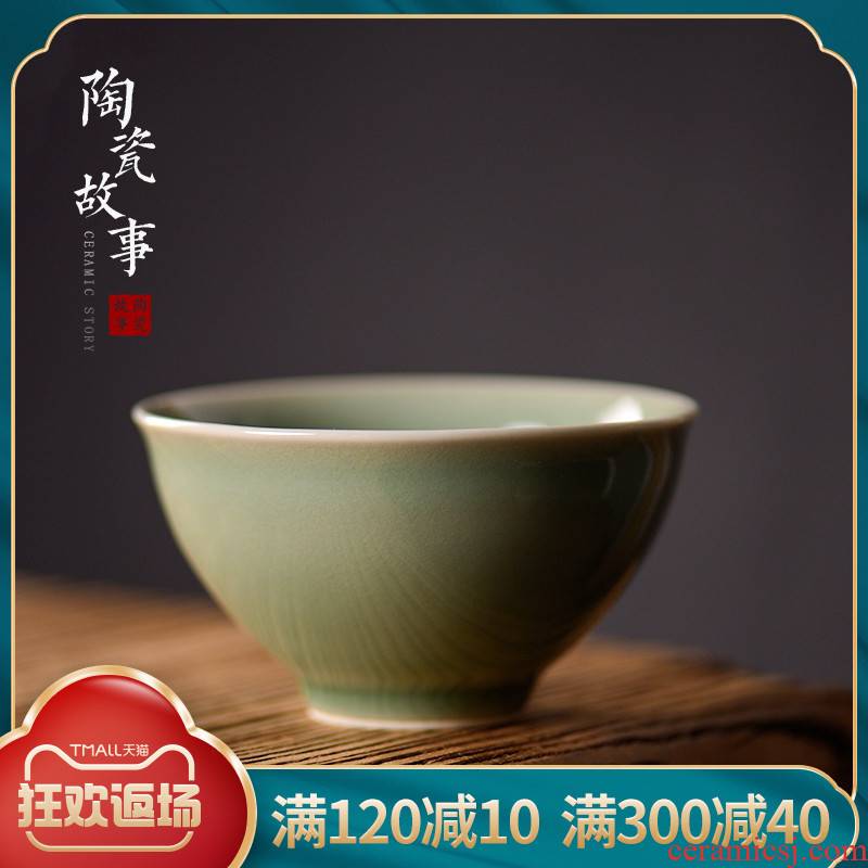 Story of pottery and porcelain teacup master cup single CPU yaoan - hand personal special sample tea cup kung fu small cups