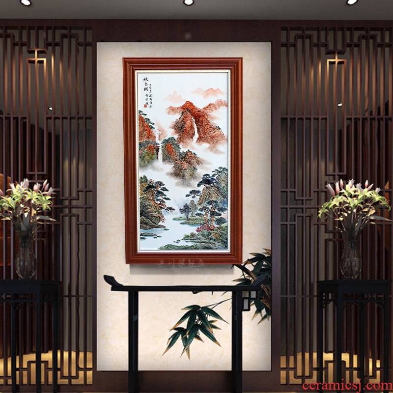 The Assignment of jingdezhen ceramic painting hand - made of autumn porcelain plate painting the living room sofa setting wall adornment of Chinese style porch hang a picture