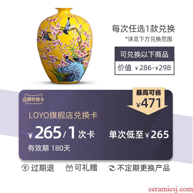 Loyo ceramic vase cash card convertible three superposition (valid for 180 days, not any discount)