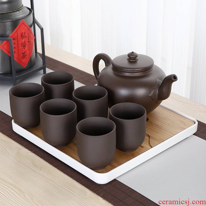 Quality goods are it suit with big filter tank capacity of kung fu tea set a pot of six cups of tea tray with simple and easy