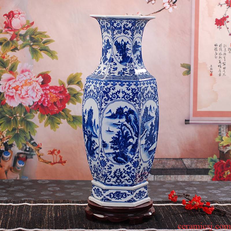 395 hand - made antique blue and white porcelain of jingdezhen ceramics with classical household vase handicraft furnishing articles be born