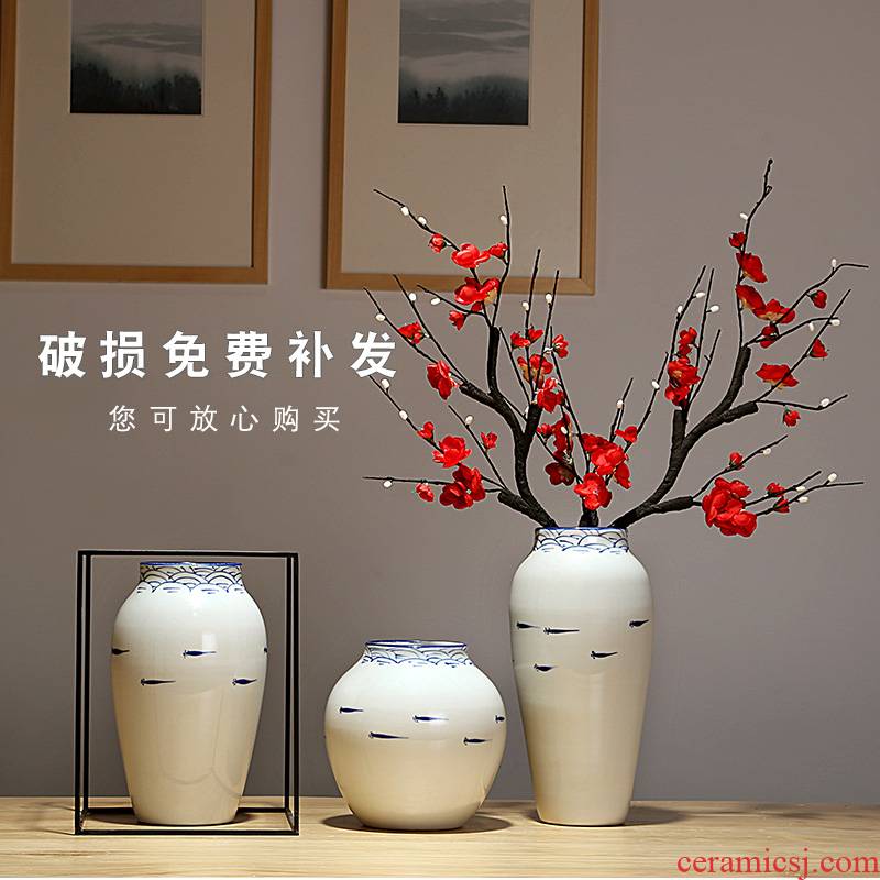 The New Chinese jingdezhen ceramics vase European I and contracted sitting room porch decoration furnishing articles dried flowers flower arrangement