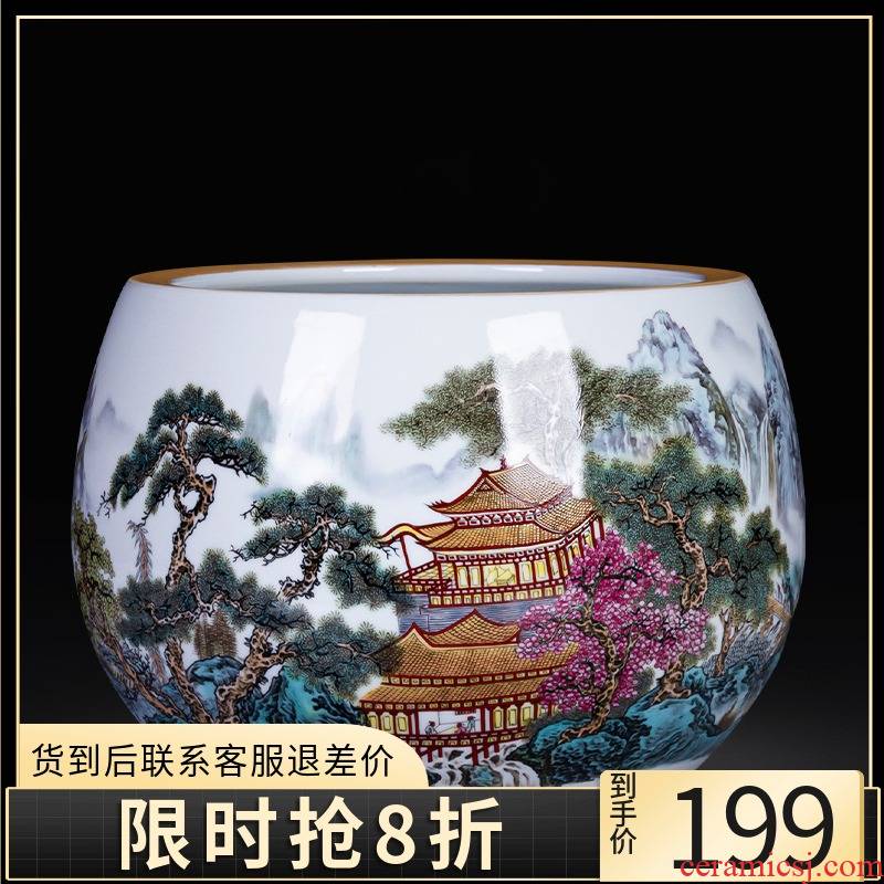 Jingdezhen ceramics aquarium cornucopia Chinese style household desktop furnishing articles TV ark, porch handicraft ornament