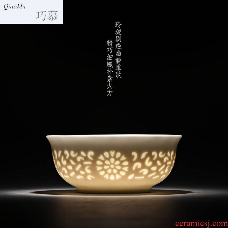 Qiao mu jingdezhen fair exquisite eight head of tea cup checking ceramic household tea personal single cups of tea cups