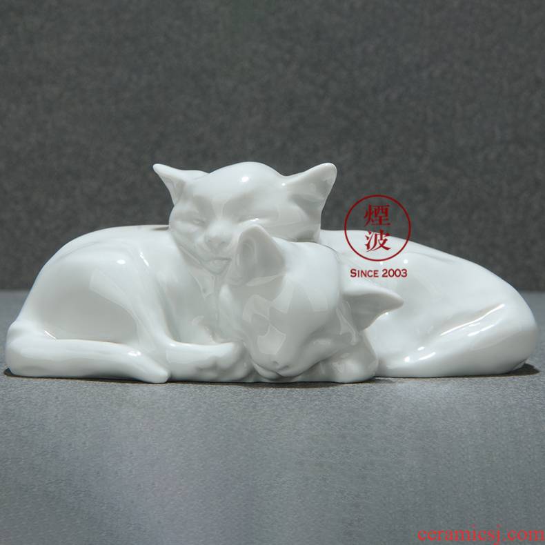 German mason mason animal meisen porcelain porcelain plastic double cat of pure handicraft furnishing articles home act the role ofing is tasted