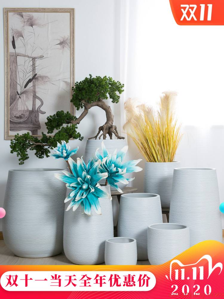 Jingdezhen ceramic basin flower pot flowers, green plant manual large - diameter pot home sitting room hotel is suing furnishing articles