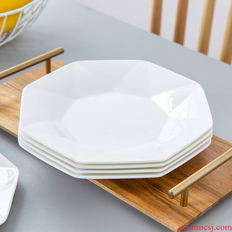 The Nordic idea ipads China web celebrity breakfast steak plate plate light key-2 luxury ceramic tableware ins dinner plate household food dish
