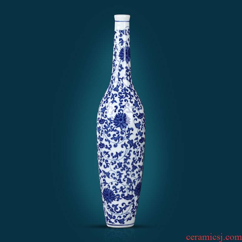 Chinese blue and white porcelain of jingdezhen ceramics vase gall bladder sitting room household decoration decoration furnishing articles bottle arranging flowers