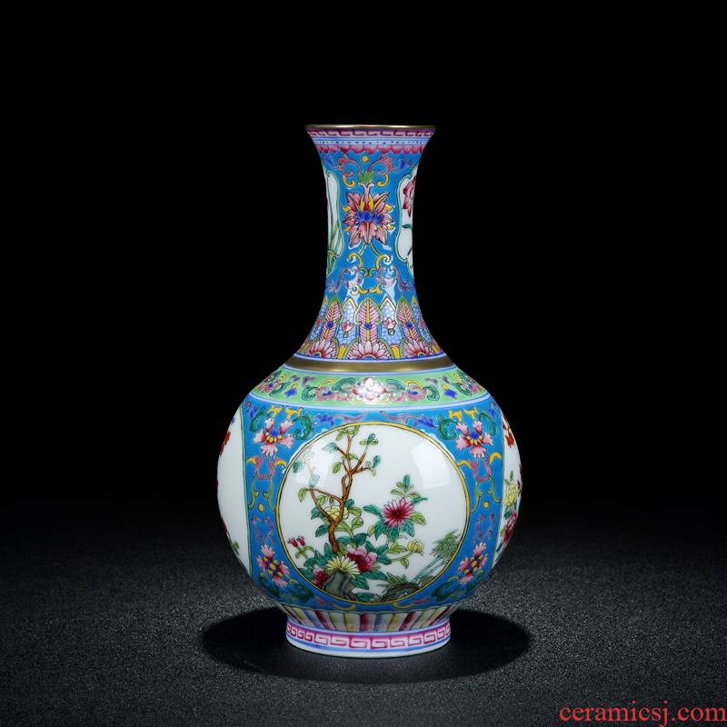 Ceramics vase study Chinese archaize sitting room qianlong official up jingdezhen porcelain enamel bottle furnishing articles