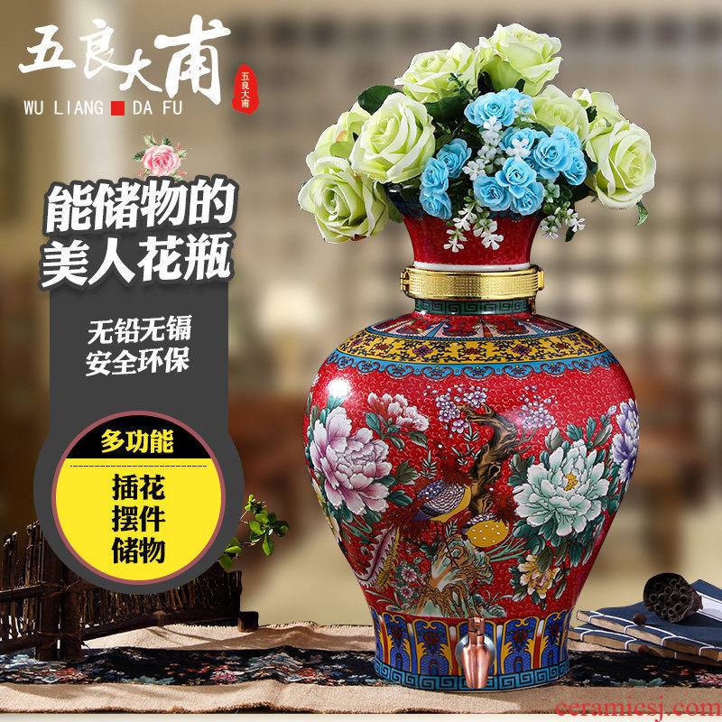 Jingdezhen ceramics Jane European - style Chinese large vases, flowers in modern Chinese style living room jars decorative vase