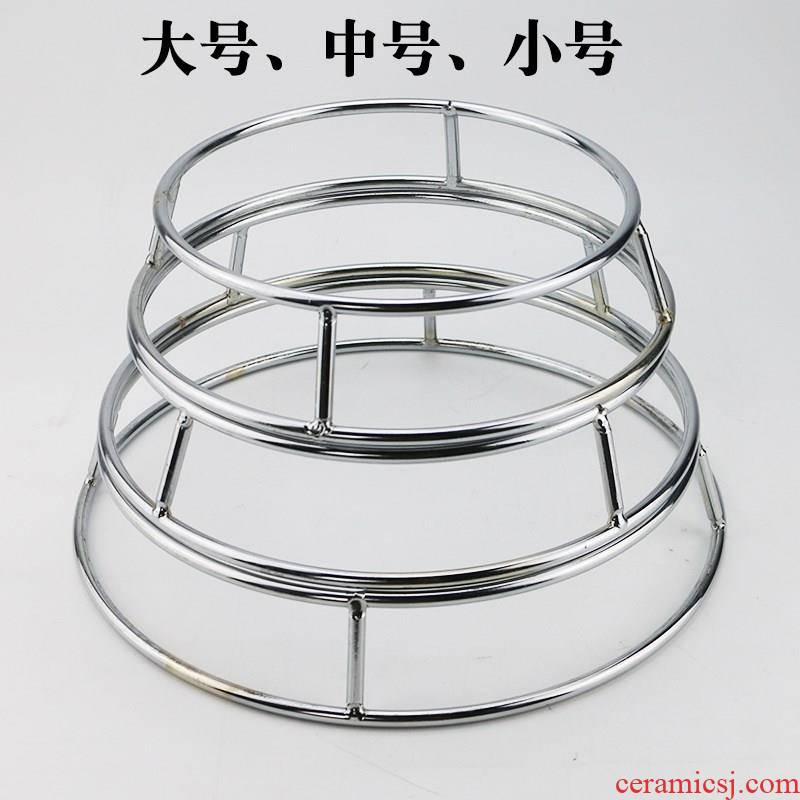 Solid stainless steel pan bracket circle kitchen rack cooking pot shelf rack for simple circular base