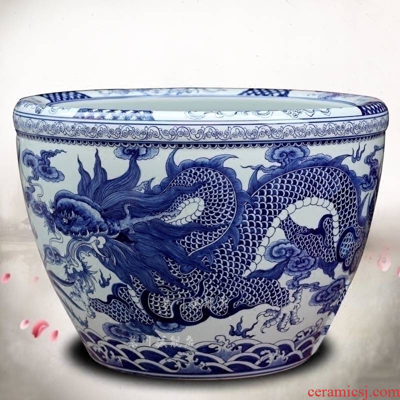 Jingdezhen porcelain ceramic turtle hand - made in extremely good fortune a goldfish bowl lotus cylinder sitting room courtyard floor furnishing articles