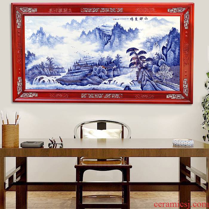 Jingdezhen has a long history in the hand - made porcelain plate painting ceramic study of sitting room sofa background adornment style hang a picture