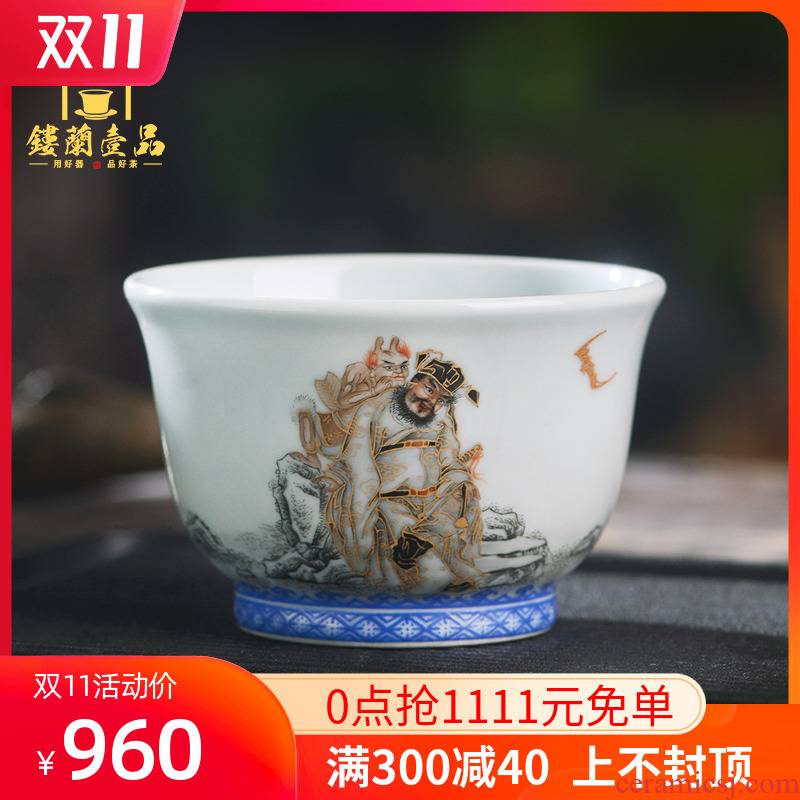 All hand - made color ink paint doors of master cup of jingdezhen ceramics kung fu tea tea bowl cups household single CPU