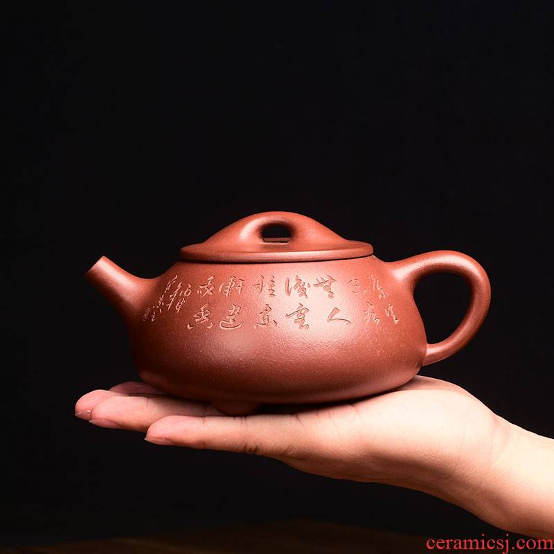 Shadow at yixing it masters hand made undressed ore purple mudstone gourd ladle domestic large capacity 480 cys teapot tea set