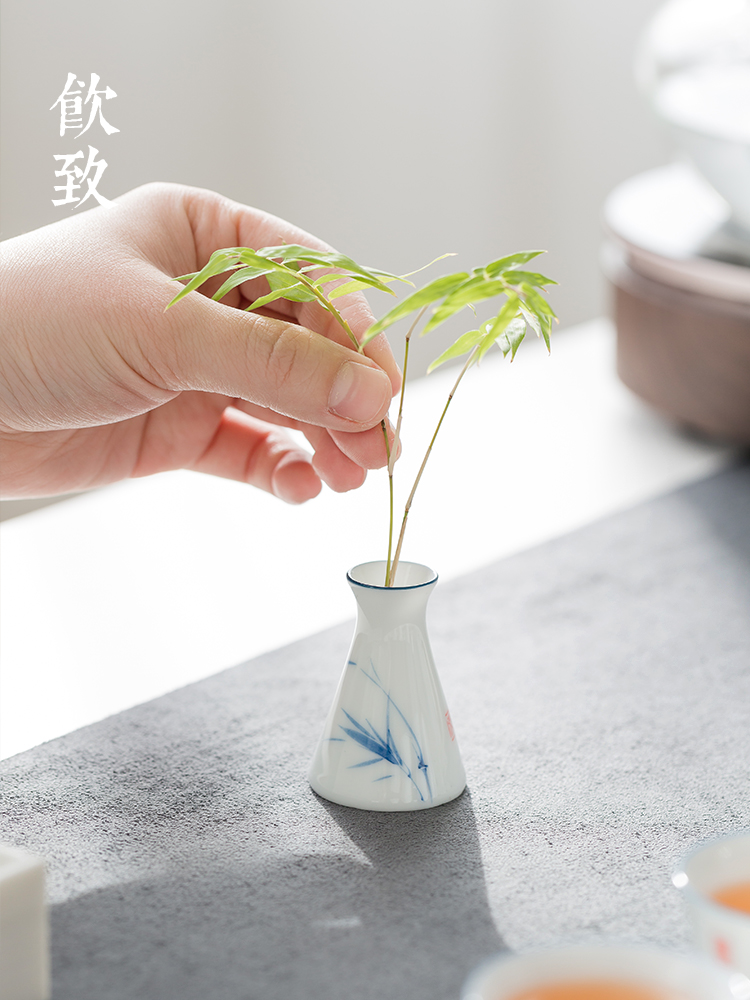 Ultimately responds to zen hand - made jingdezhen blue and white porcelain is the mini tea table floret bottle tea tea tea set tea cover to cover