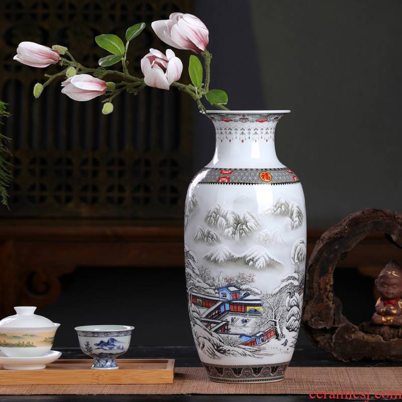 Chinese style restoring ancient ways of jingdezhen ceramic vase furnishing articles classical Chinese wind sitting room ark, dried flower adornment furnishing articles