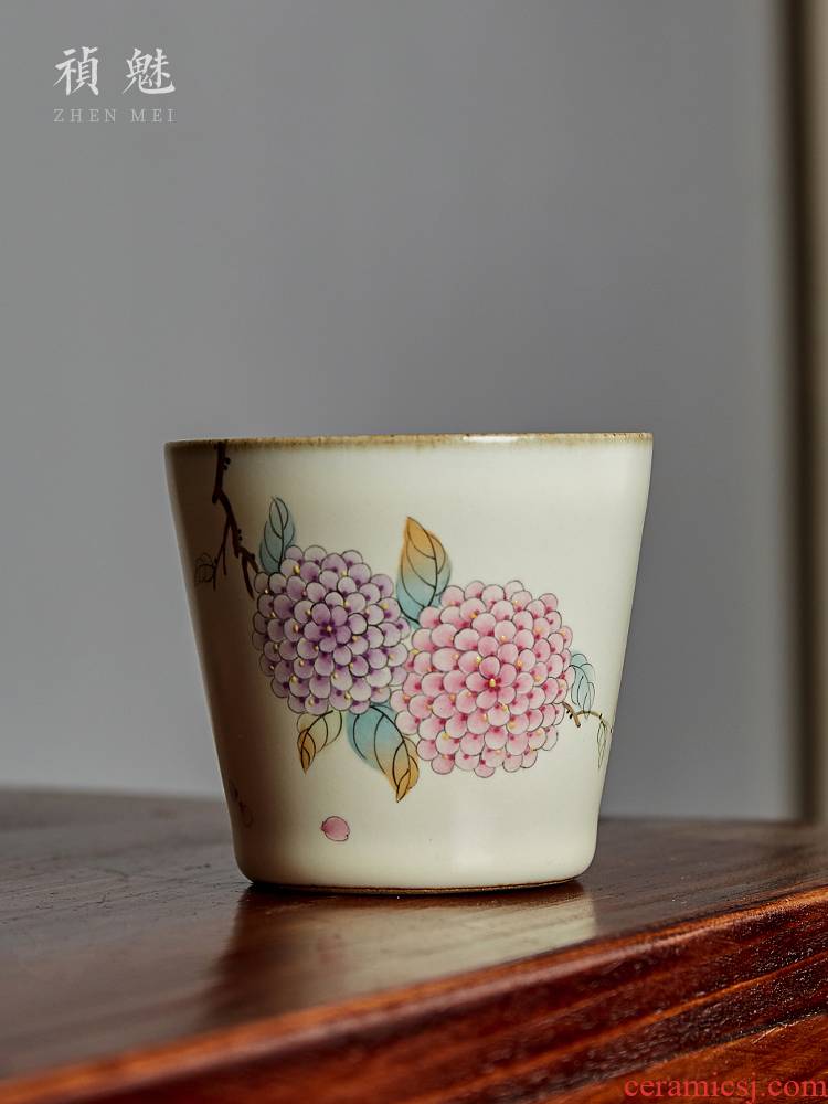Shot incarnate your up hand - made hydrangea jingdezhen ceramic cups kung fu tea set personal sample tea cup master cup single CPU