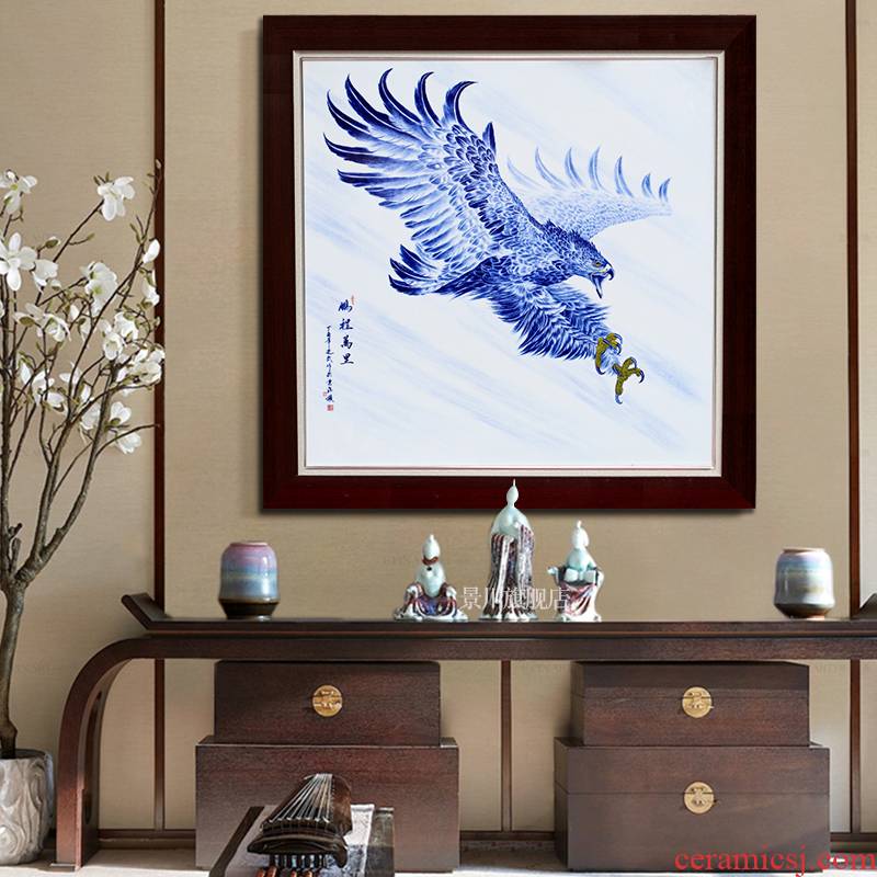 Hand made bright prospects jingdezhen porcelain plate paintings of Chinese style ceramic painting the living room, office decoration hangs a picture background