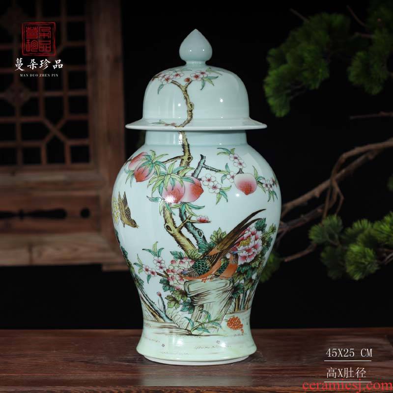 Jingdezhen hand - made pastel flowers imitation the qing general high - grade general yongzheng hand - made general pot