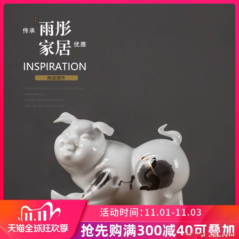 Jingdezhen ceramic pig furnishing articles more than creative home rich small lovely sitting room bedroom desktop decoration