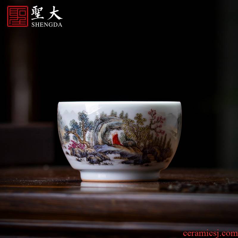 Santa teacups hand - made ceramic kungfu pastel zen meditation masters cup sample tea cup single cup all hand of jingdezhen tea service