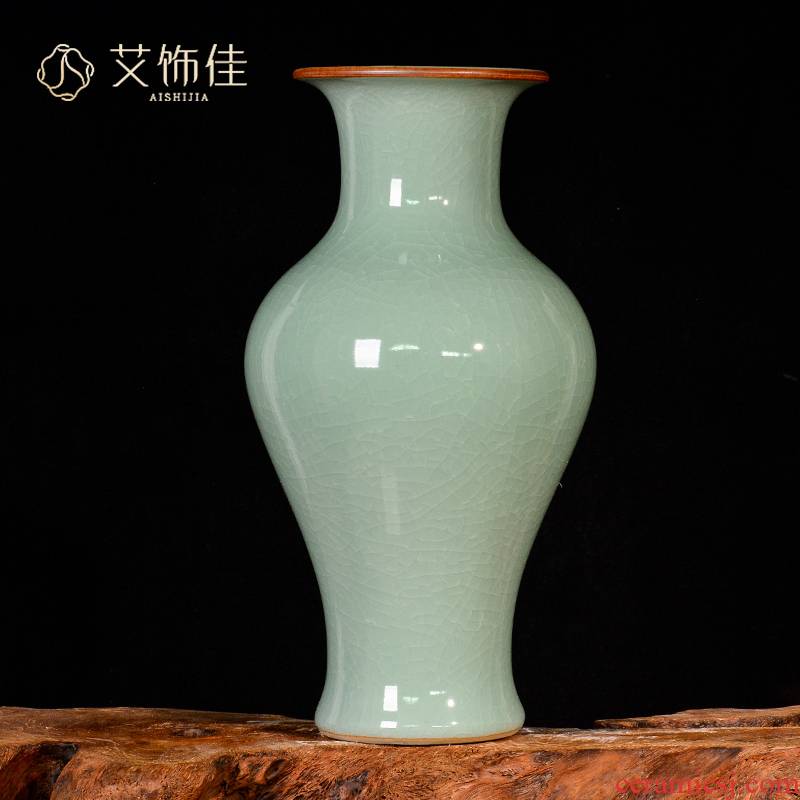 Jingdezhen ceramics glaze cracks of borneol vases, flower arranging new Chinese style living room porch TV ark adornment furnishing articles