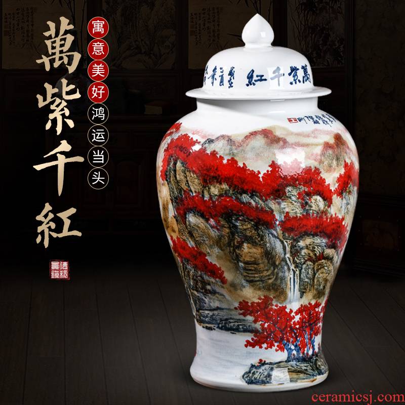 Jingdezhen ceramic general Chinese wind full pot of modern Chinese style household, sitting room porch storage tank furnishing articles