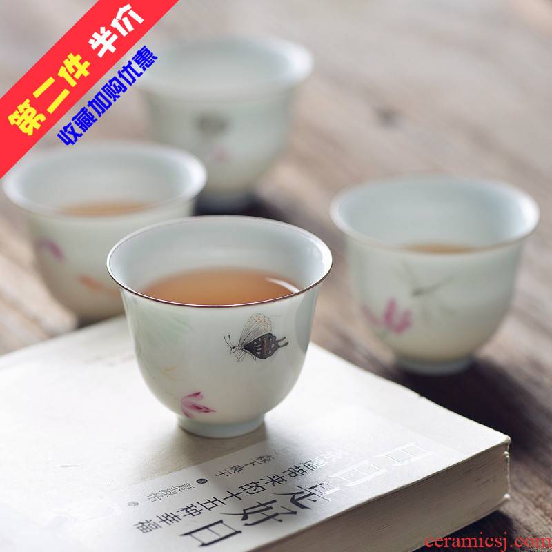 One thousand fire hand - made lotus kung fu restoring ancient ways of jingdezhen ceramic cups a small cup sample tea cup masters cup koubei