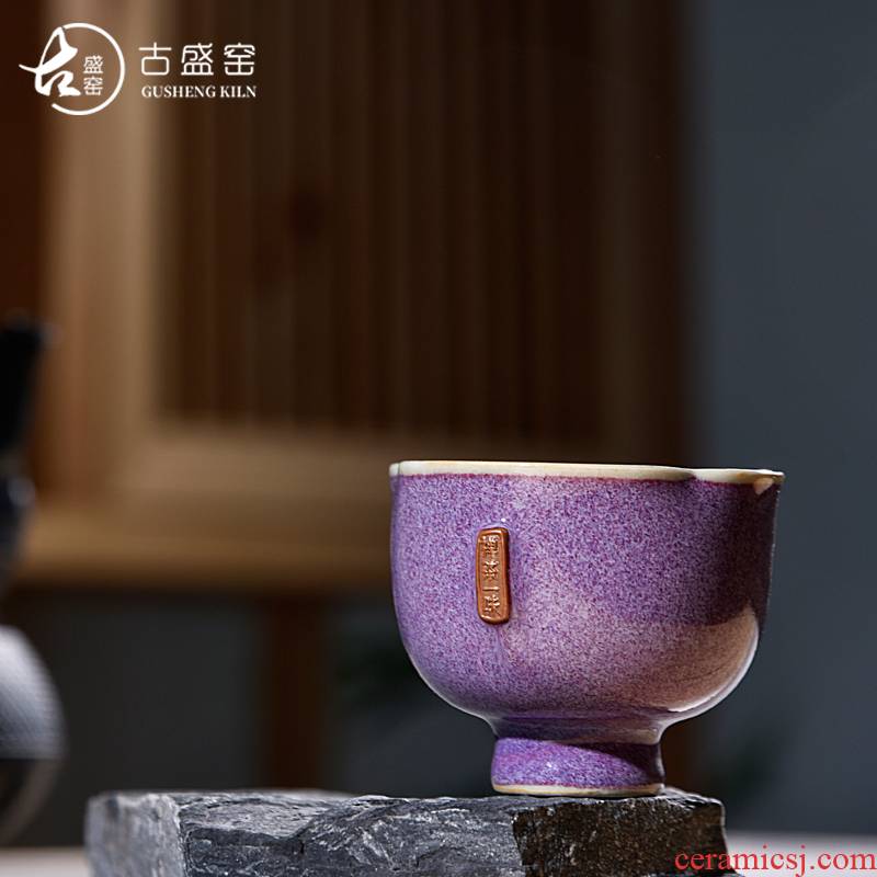Ancient sheng manual pu - erh tea tea China up up new petals cup jin shenhou master cup sample tea cup masterpieces