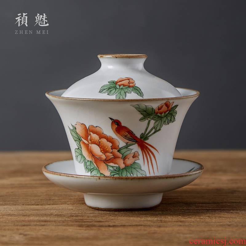 Shot incarnate your up hand - made only three tureen jingdezhen ceramic cups kung fu tea set home tea bowl piece can keep open