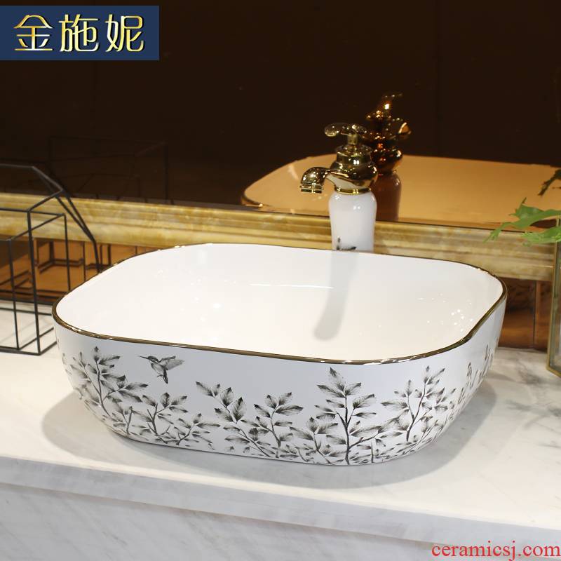 Jingdezhen ceramic stage basin sink single basin of continental basin basin home for wash lavatory basin to art