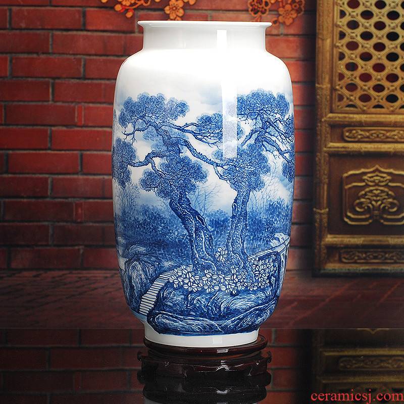 412 jingdezhen ceramic hand - made vases, modern home sitting room mesa adornment blue furnishing articles famous works