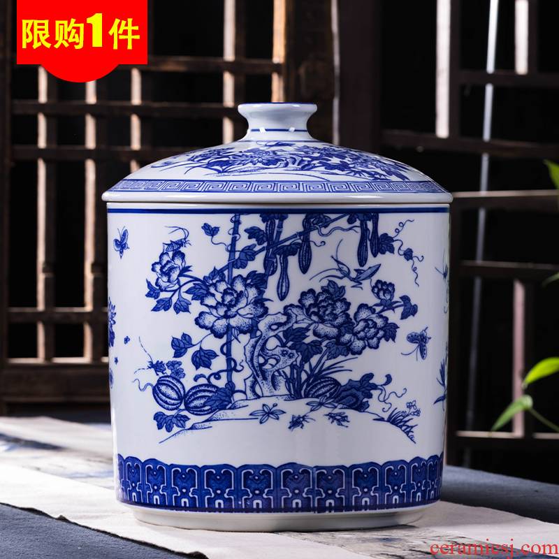 Jingdezhen ceramic tea pot size bigger sizes porcelain pu - erh tea barrel scattered tea urn cylinder seal POTS