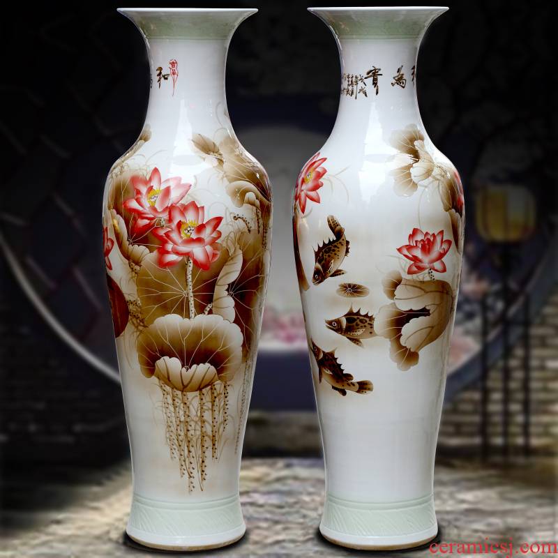 Jingdezhen ceramic hand - made color ink harmony is the sitting room of large vase household study office decoration furnishing articles