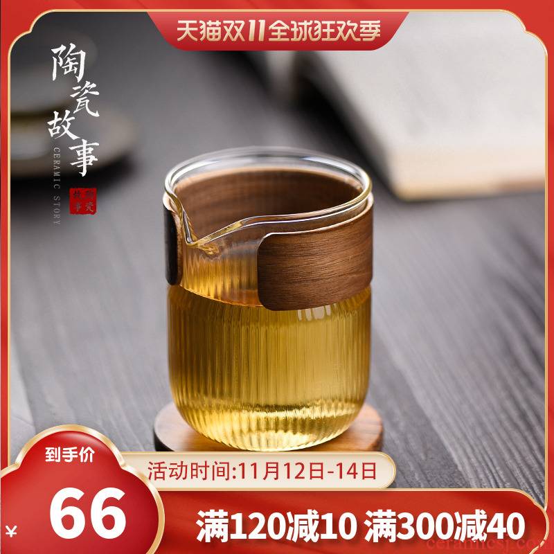 Ceramic fair story cup glass) suit thickening heat resisting Japanese points of tea, tea sea hammer and a cup of tea