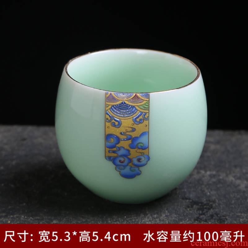 Celadon kung fu tea set ceramic household tureen teapot teacup master cup single cup tea individual cup of a complete set of