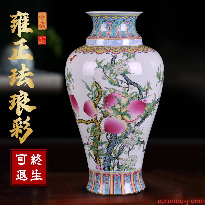 Jingdezhen archaize enamel pottery and porcelain vases, flower arrangement of Chinese style living room porch desktop furnishing articles TV ark, adornment