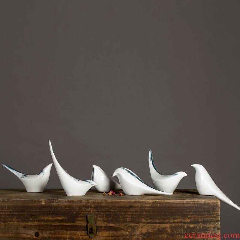 New Chinese style household modern creative ceramic lovely bird furnishing articles example room sitting room TV cabinet study ornaments