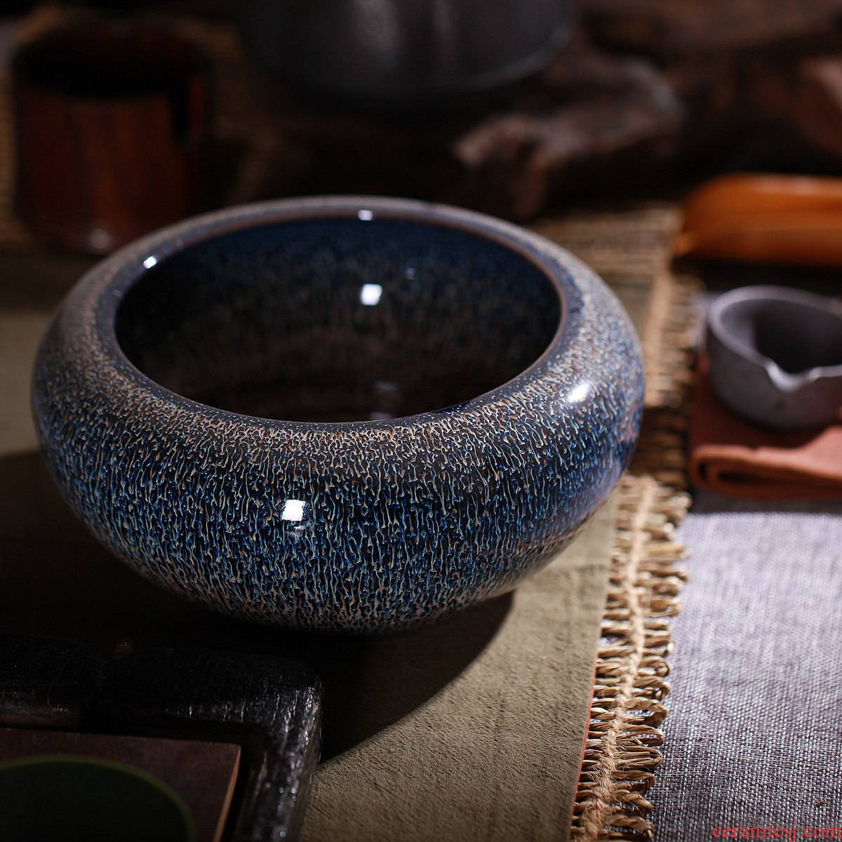One thousand fire tea tea to wash large manual jingdezhen ceramic household variable writing brush washer tea accessories water restoring ancient ways