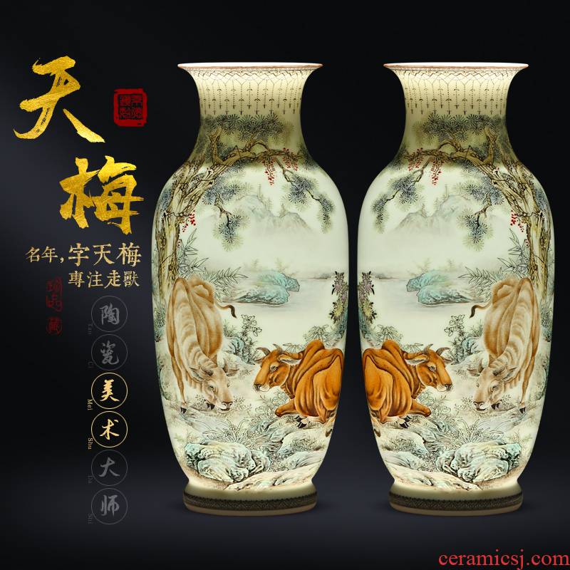 Hsu emperor up 】 【 tradition craft pastel hand - made something on bottles of jingdezhen ceramic vase furnishings