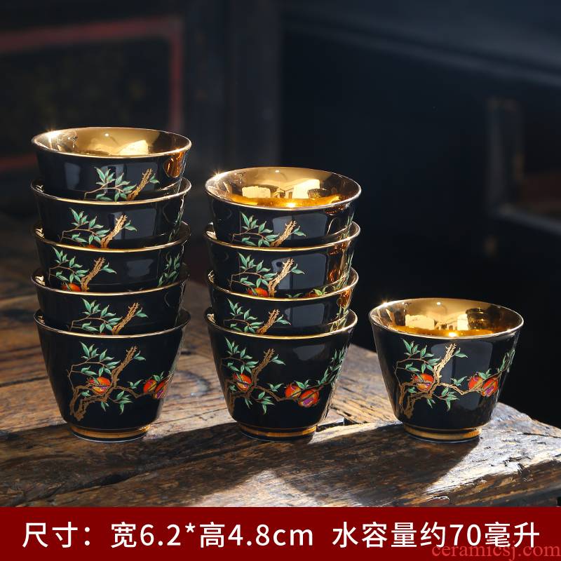 Tasted silver gilding sample tea cup masters cup kung fu tea cups white porcelain ceramic blue and white porcelain tea cup single cup size