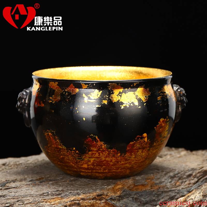 Recreational product violet arenaceous gold lacquer tea set big benevolent master cup tea cup tea large capacity 210 ml