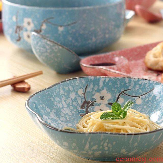 The kitchen dishes spoon bowl chopsticks household 6810 suits for Japanese ceramics plates under The combination of jingdezhen glaze color